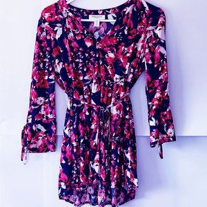 MOTHERHOOD MATERNITY Navy and Red Floral Blouse Size XS